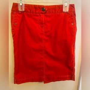 J. Crew rust orange fine wale corduroy skirt size 2